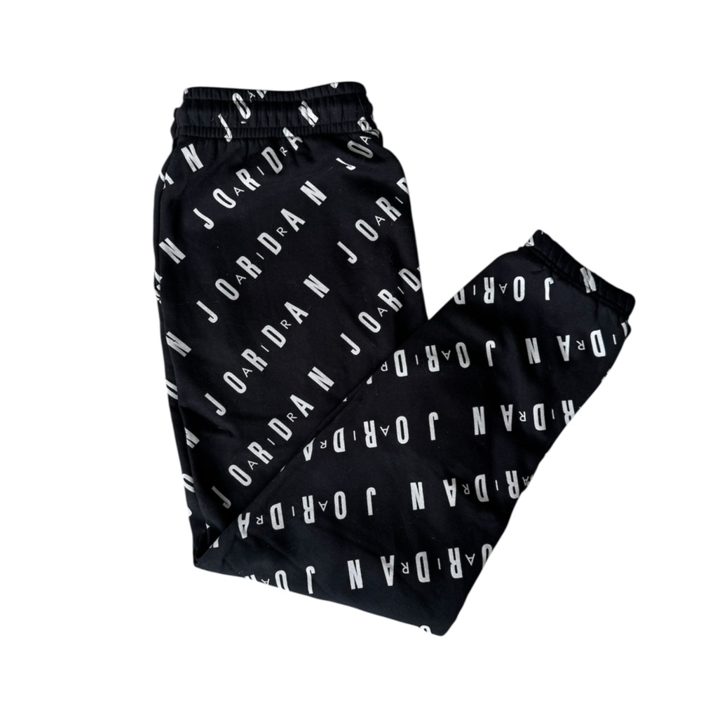 Jordan Black Joggers with Red Logo